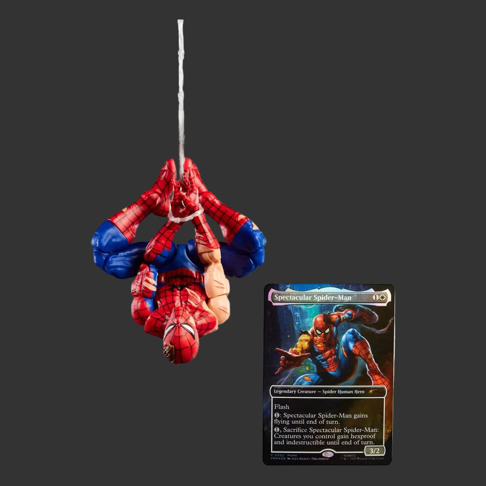 Marvel Legends Magic: The Gathering figurine Battle-Damaged Spider-Man (avec carte premium exclusive) 15 cm