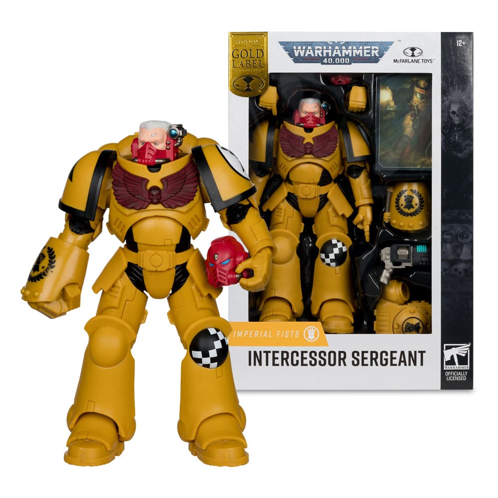 Figurinefigurine Intercessor Sergeant (Imperial Fist) (Gold Label)  – Warhammer Art (McFarlane Toys) – Warhammer 40,000 – 18cm