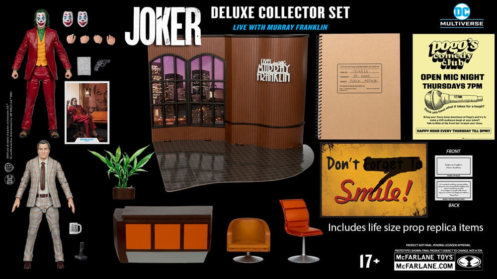 McFarlane Toys - DC Multiverse Joker Movie (édition limitée Deluxe Collector Set – Live with Murray Franklin)